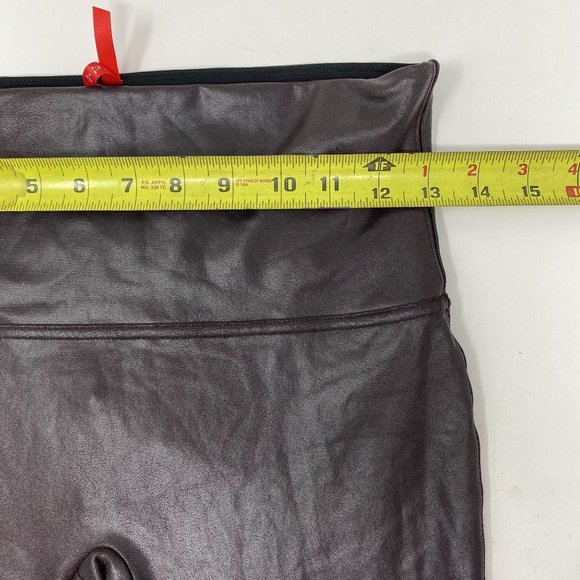 Spanx Faux Leather Maroon Leggings Large - Picture 9 of 12